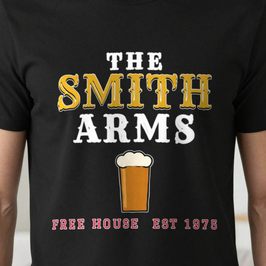 Personalised Pub Sign T-Shirt & Sweatshirt print close-up, our photo