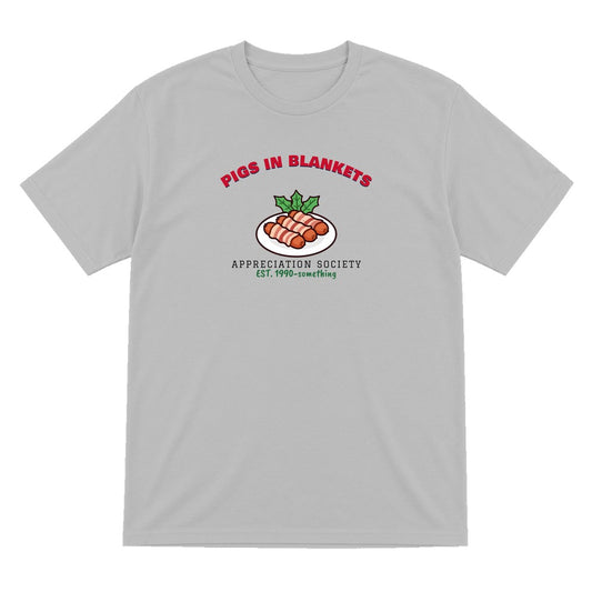 Pigs in Blankets Appreciation Society Christmas Jumper & T-Shirt T-Shirt in Sport Grey