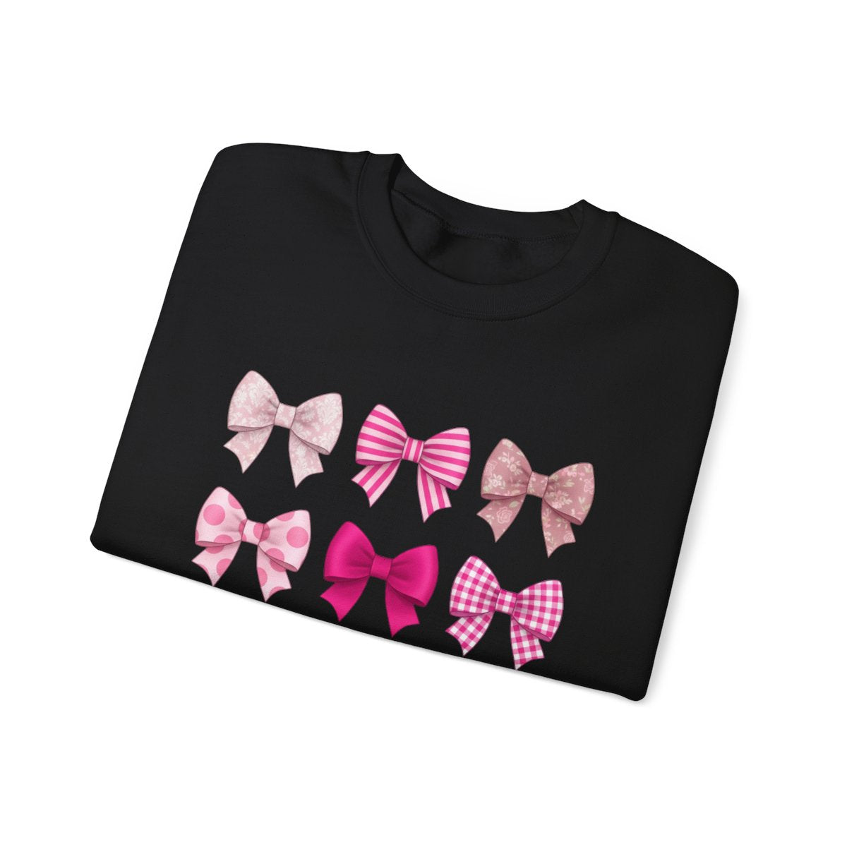 light pink bow collage sweatshirt detail shot coquette design