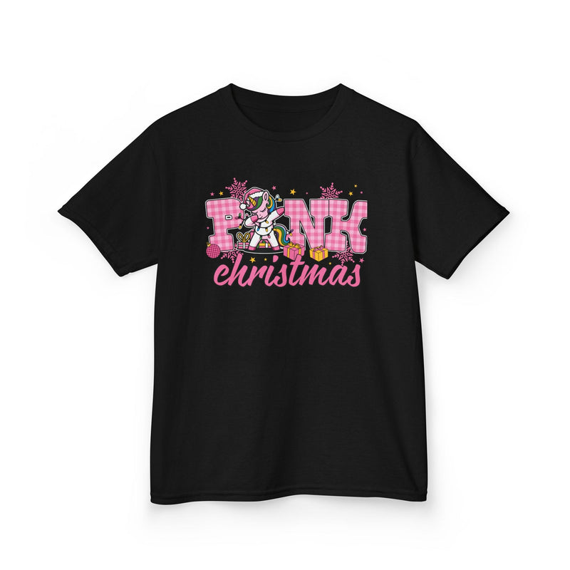 Pink Christmas Unicorn Kids T-Shirt