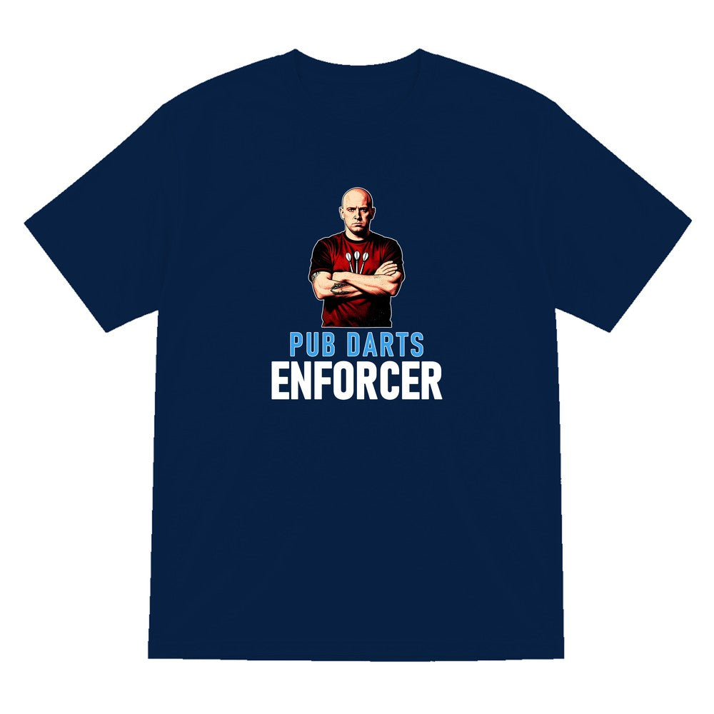 Pub Darts Enforcer Funny Darts T-Shirt & Sweatshirt T-Shirt in Navy
