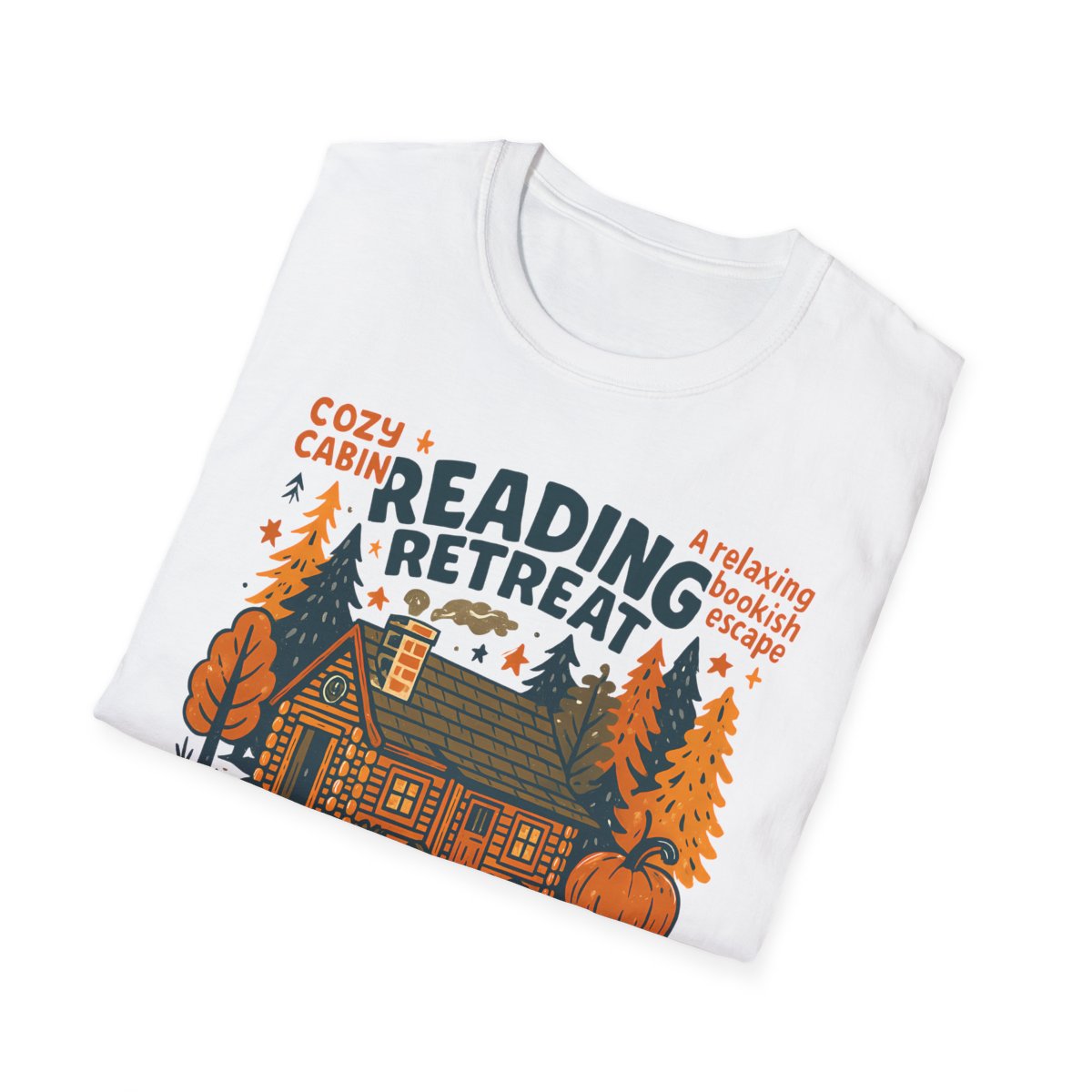 multiple colour options of cozy cabin reading t-shirt for women
