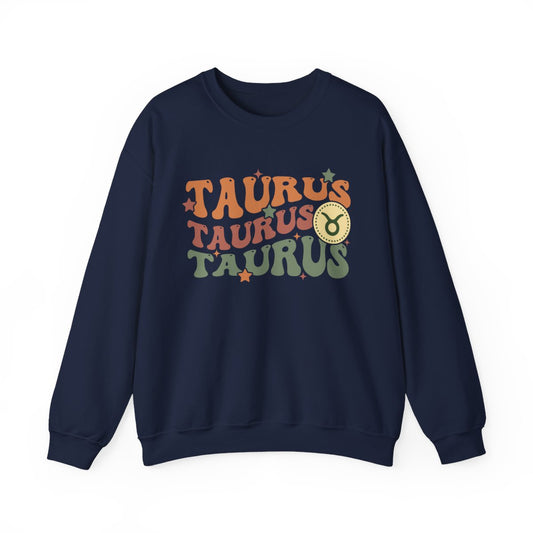 maroon sweatshirt with retro taurus star sign print