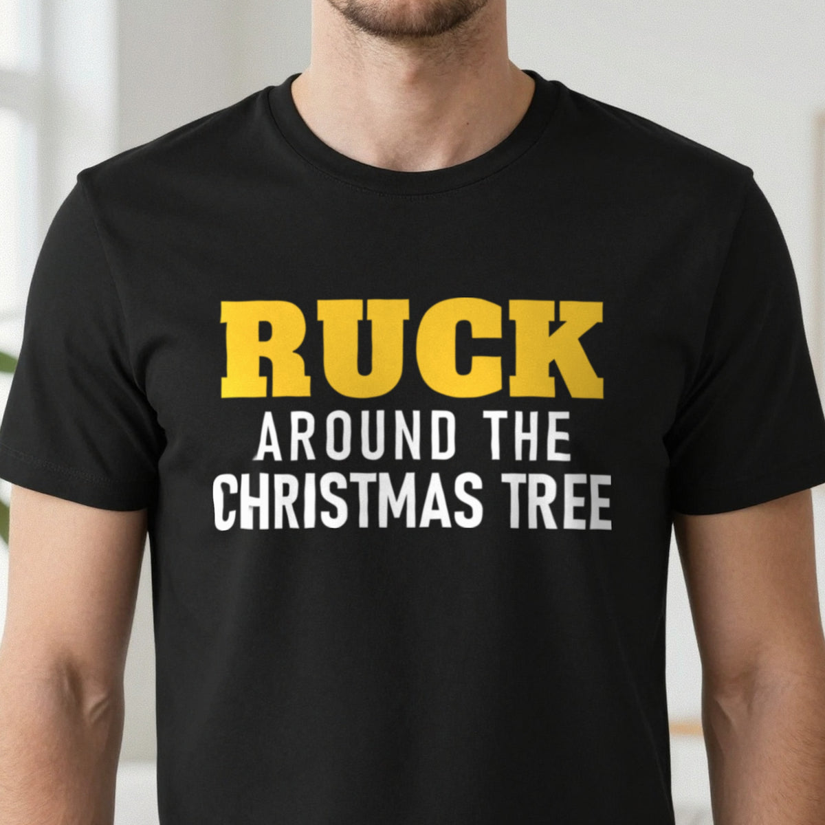 Ruck Around The Christmas Tree Funny Rugby Christmas Jumper & T-Shirt in another colour