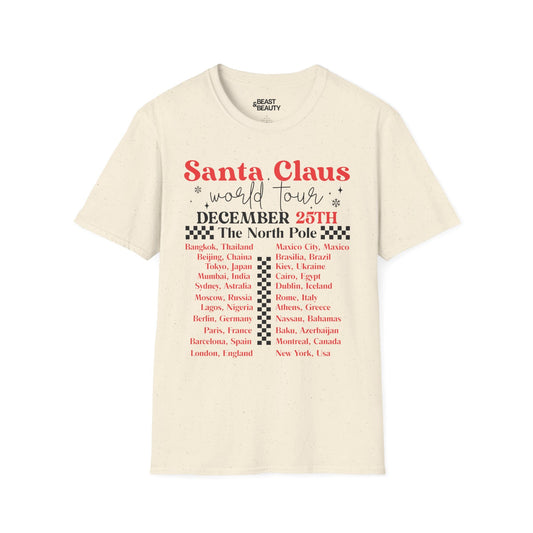 santa claus world tour christmas t-shirt natural t-shirt Christmas gift idea