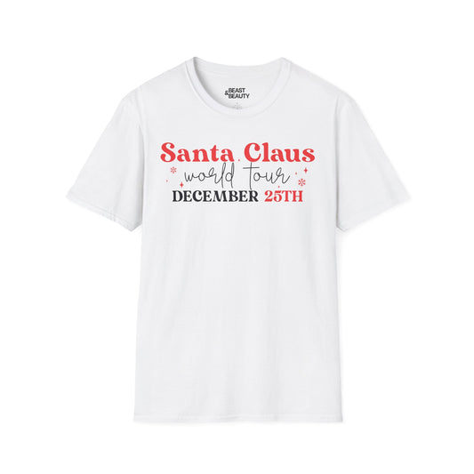 santa claus world tour december 25th t-shirt white t-shirt Christmas gift idea