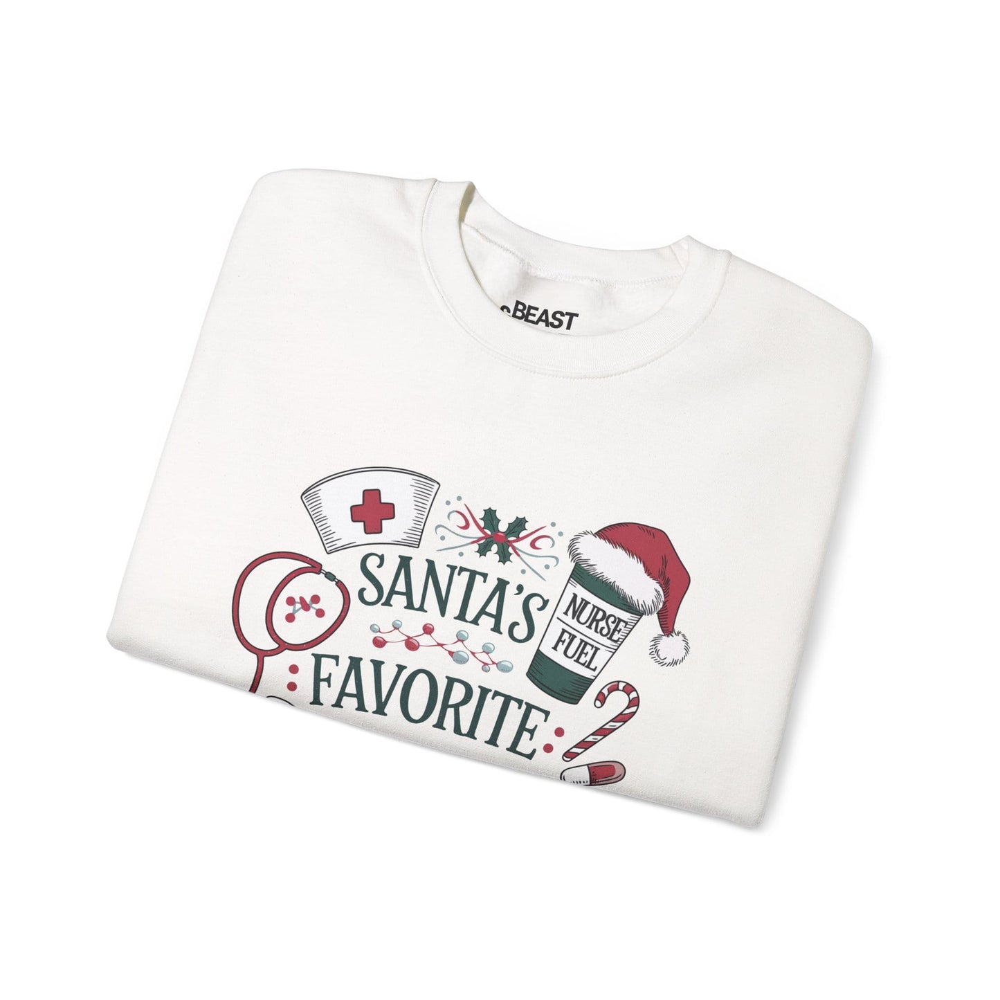 santa s favorite nurse christmas sweatshirt sweatshirt Christmas gift idea image 4