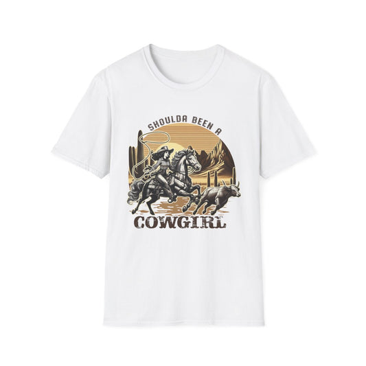 Shoulda Been a Cowgirl T-Shirt - funny t-shirt by Cheeky Business