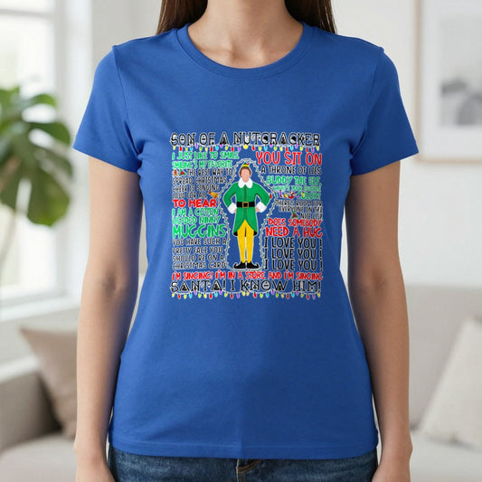 Son Of A Nutcracker Christmas Quotes T-Shirt & Sweatshirt in Royal, worn, our photo