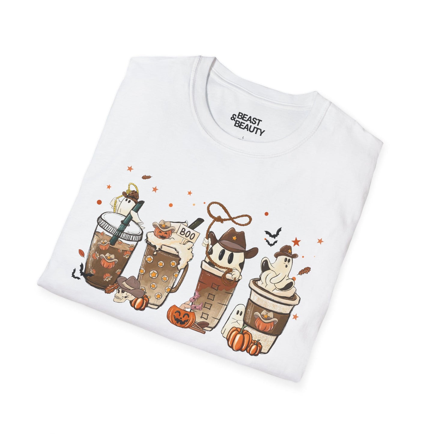 spooky halloween coffee drinks graphic t-shirt t-shirt fourth colour product image