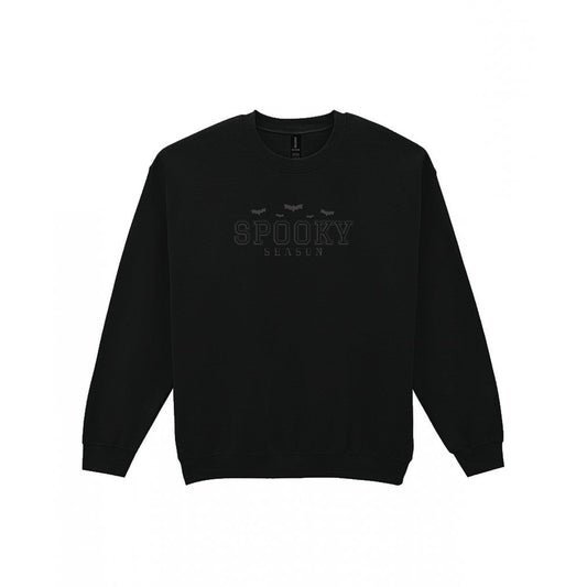 Spooky Season Embroidered Sweatshirt in Black