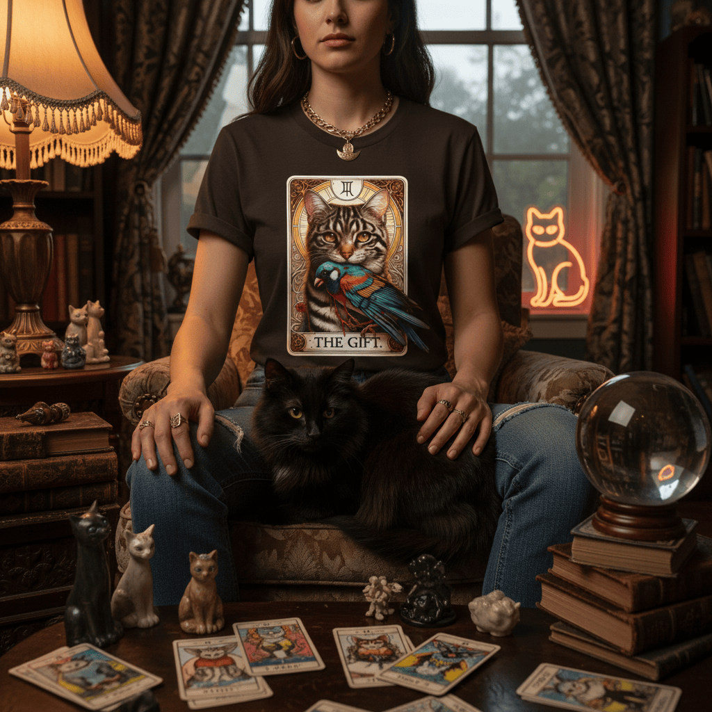 The Gift Cat Tarot Graphic T-Shirt t-shirt product image 9 from Beast and Beauty