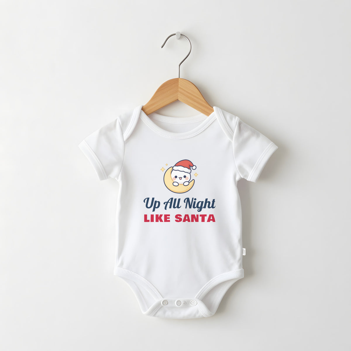 Up All Night Like Santa funny baby grow