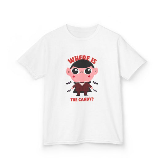 Where Is The Candy? Kids Halloween T-Shirt - funny t-shirt by Cheeky Business
