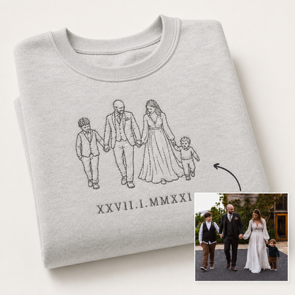 Personalised Photo Outline Embroidered Sweatshirt | From Your Photo