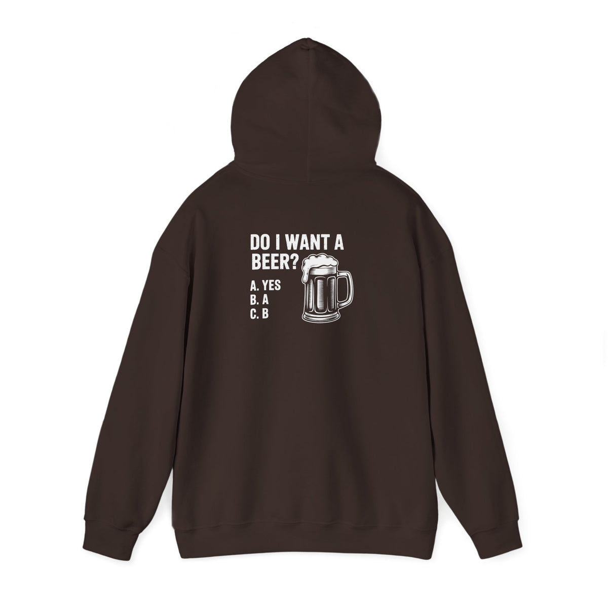 dark chocolate hoodie with do i want a beer funny pub graphic