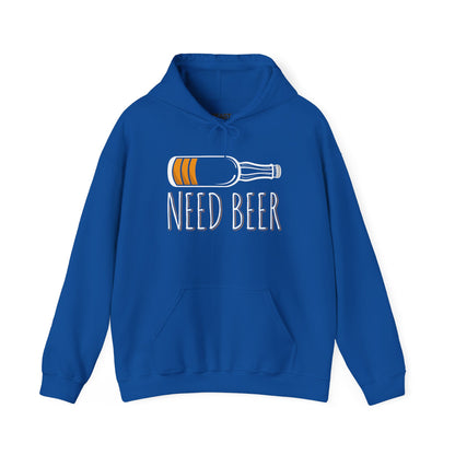 red hoodie with need beer drinking slogan design funny gift for him