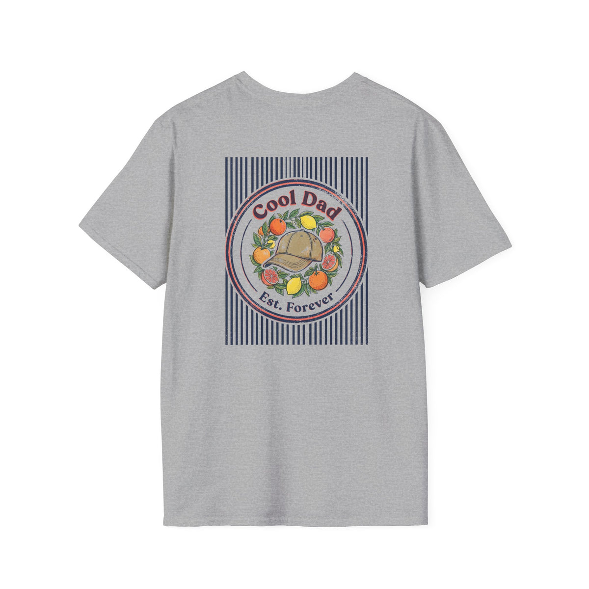 white t-shirt with cool dad est forever retro design — birthday gift for dad