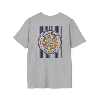 white t-shirt with cool dad est forever retro design — birthday gift for dad