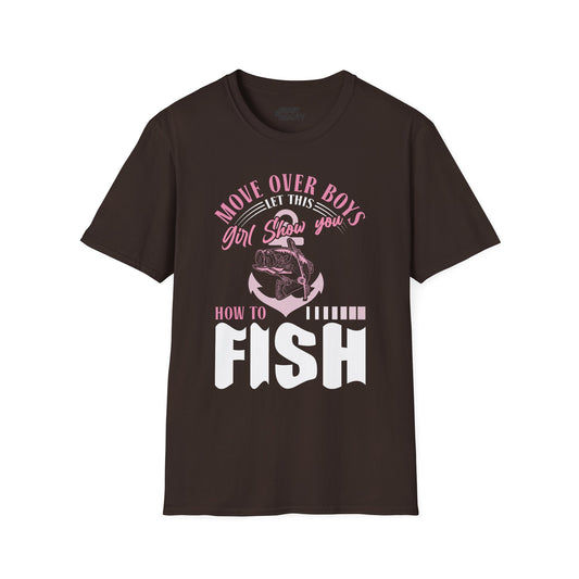 move over boys let this girl show you how to fish t-shirt t-shirt alternate colour product image