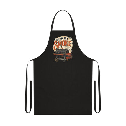 lime green apron with mind if i smoke bbq graphic