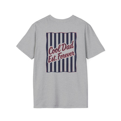 natural colour t-shirt with cool dad est forever slogan birthday gift for dad