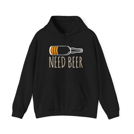 dark heather hoodie with need beer funny drinking slogan design for beer lovers