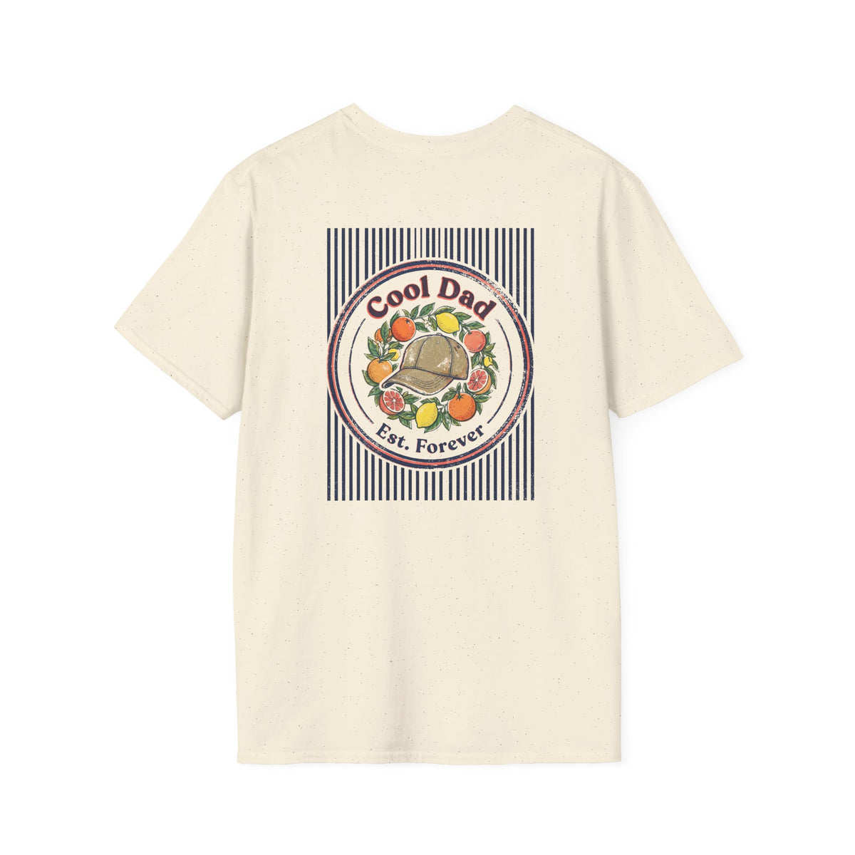 light blue t-shirt with cool dad est forever retro slogan design — funny dad gift