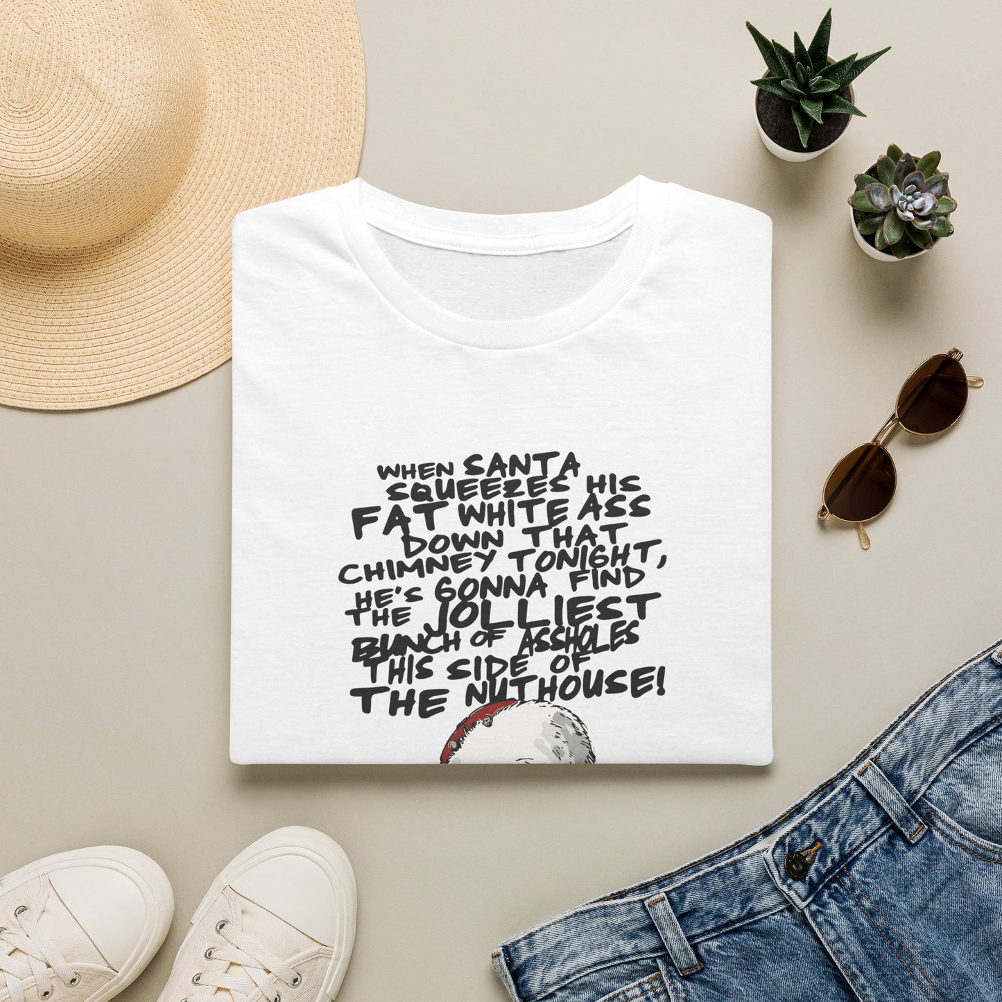 charcoal t-shirt with Clark Griswold Christmas Vacation funny rant design