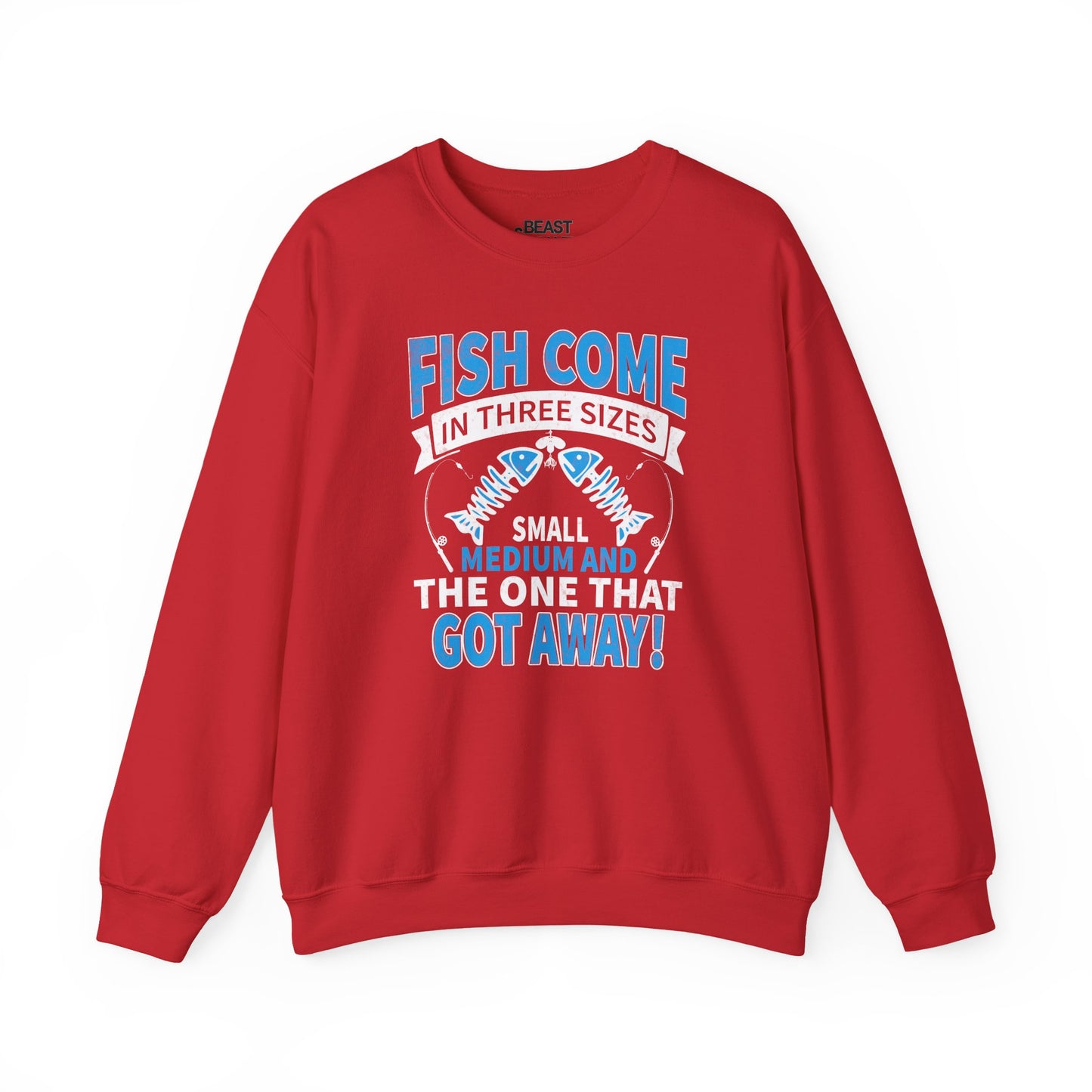 dark heather fishing sweatshirt with funny angler slogan close-up detail