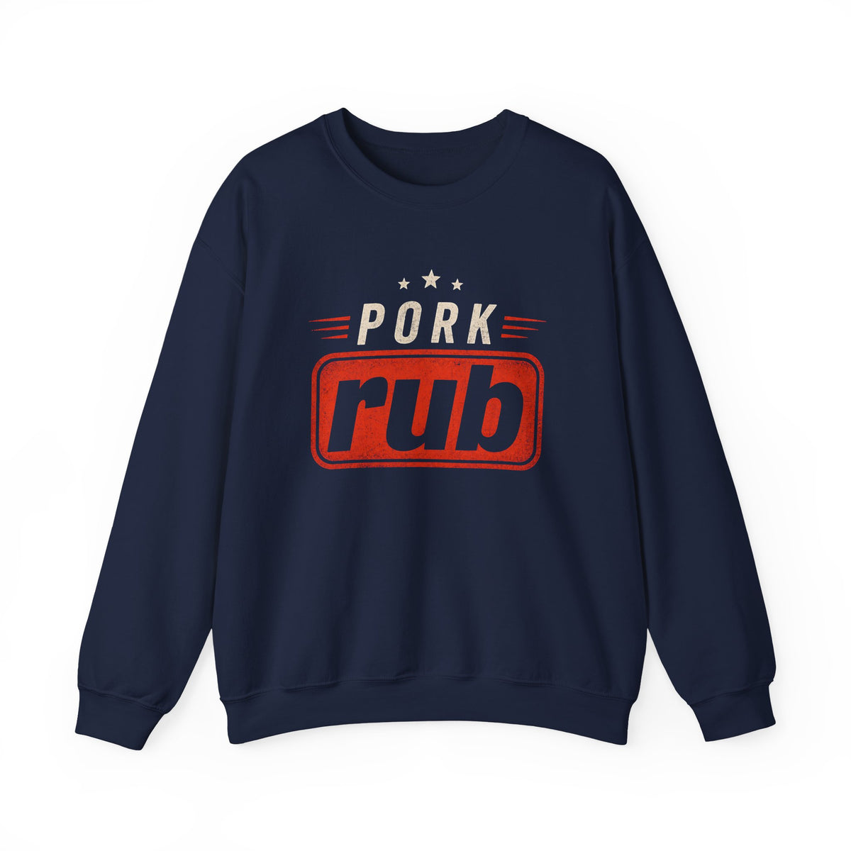 forest green sweatshirt with pork rub bbq pitmaster smoker graphic