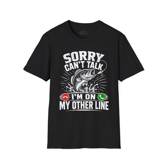 sorry can't talk i'm on my other line fishing t-shirt t-shirt alternate colour product image