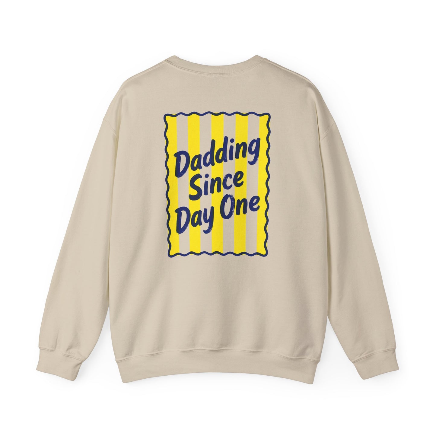white sweatshirt with dadding since day one retro graphic gift for dad