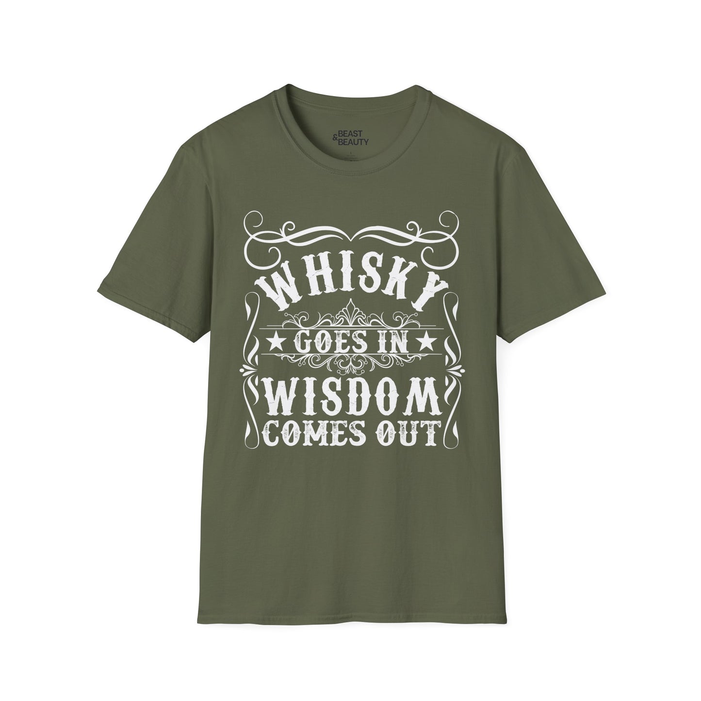whisky goes in wisdom comes out t-shirt t-shirt sixth colour product image