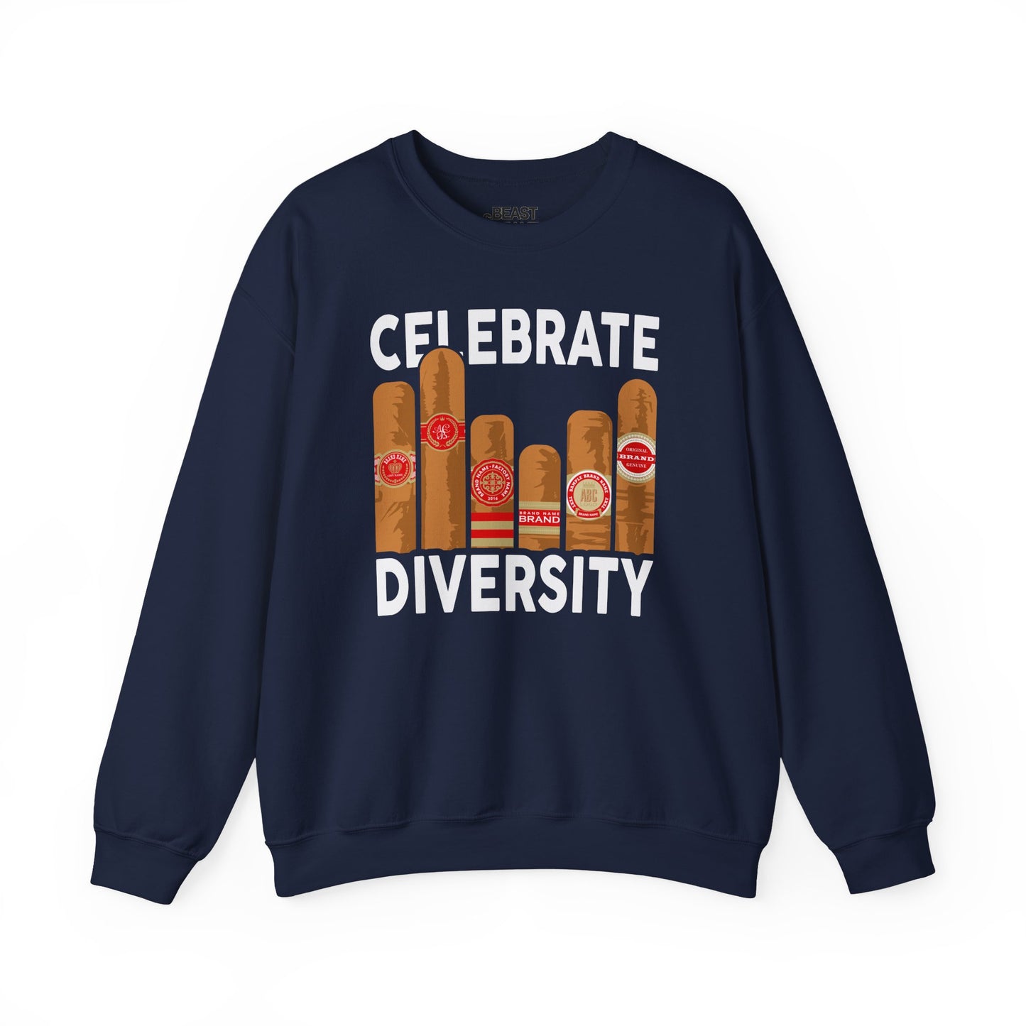 forest green sweatshirt with celebrate diversity cigar lover print gift idea