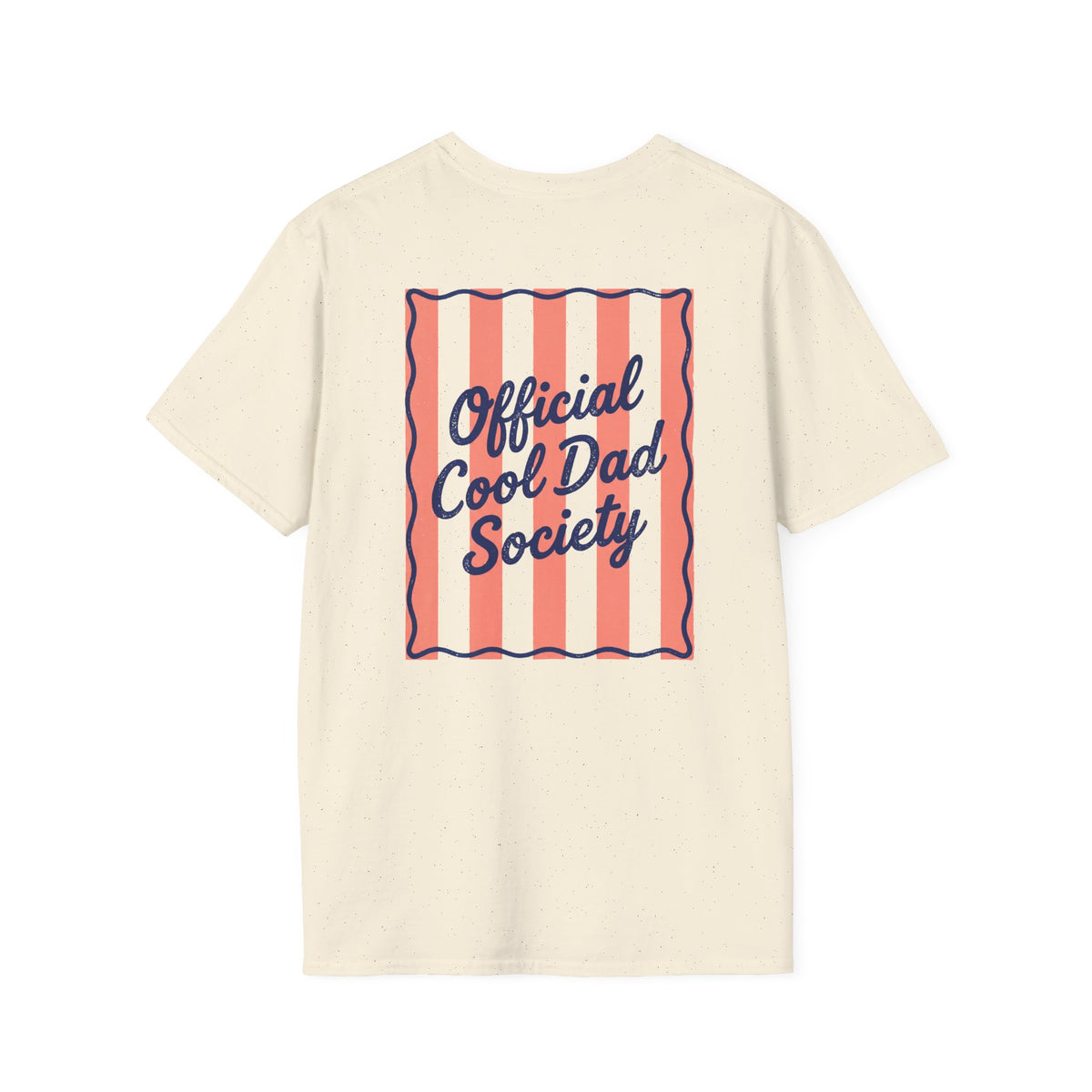 white t-shirt with cool dad society retro slogan design for fathers day