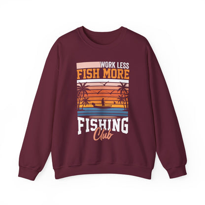 navy blue sweatshirt with angler motto print