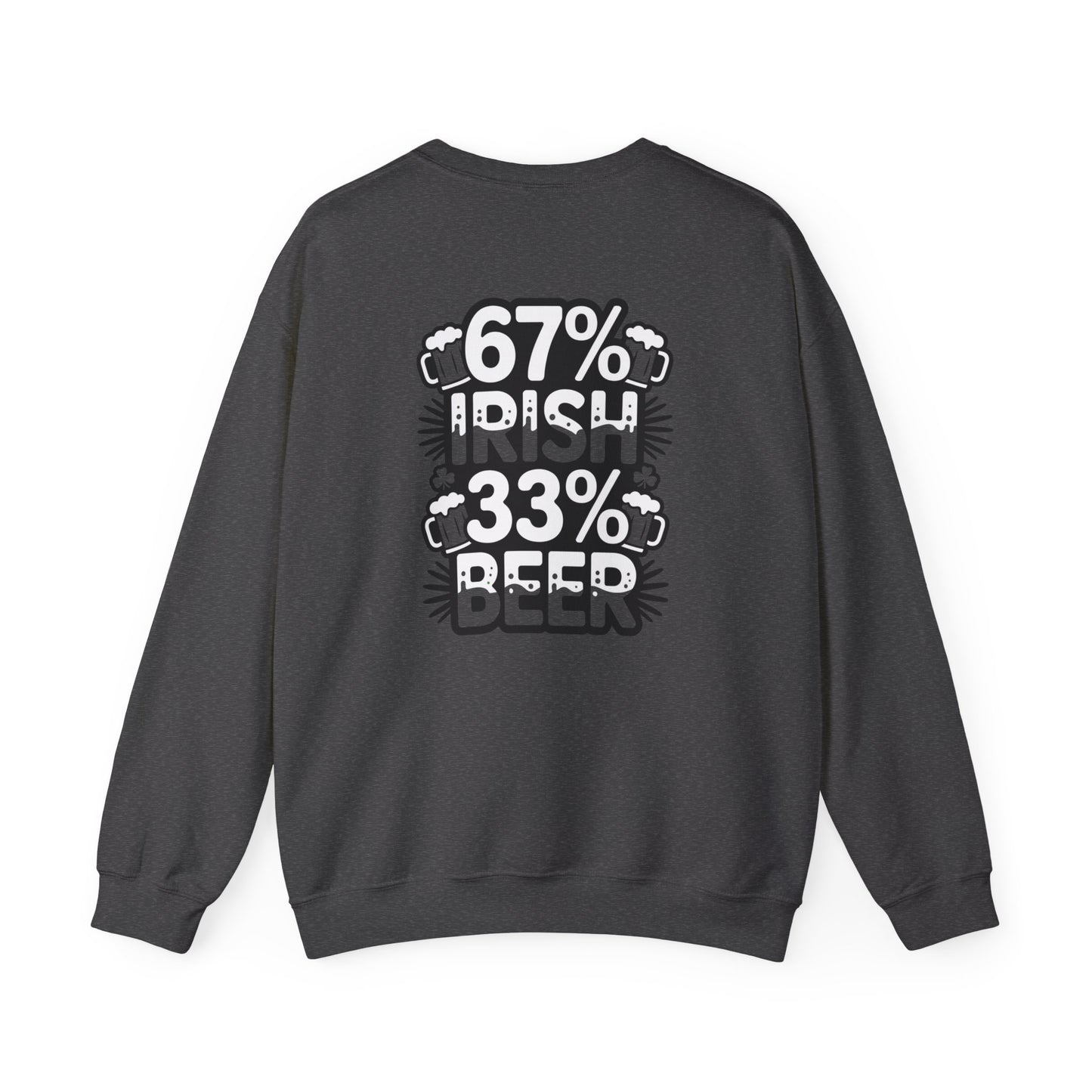 navy sweatshirt with 67% Irish 33% Beer funny Irish design for pub gift