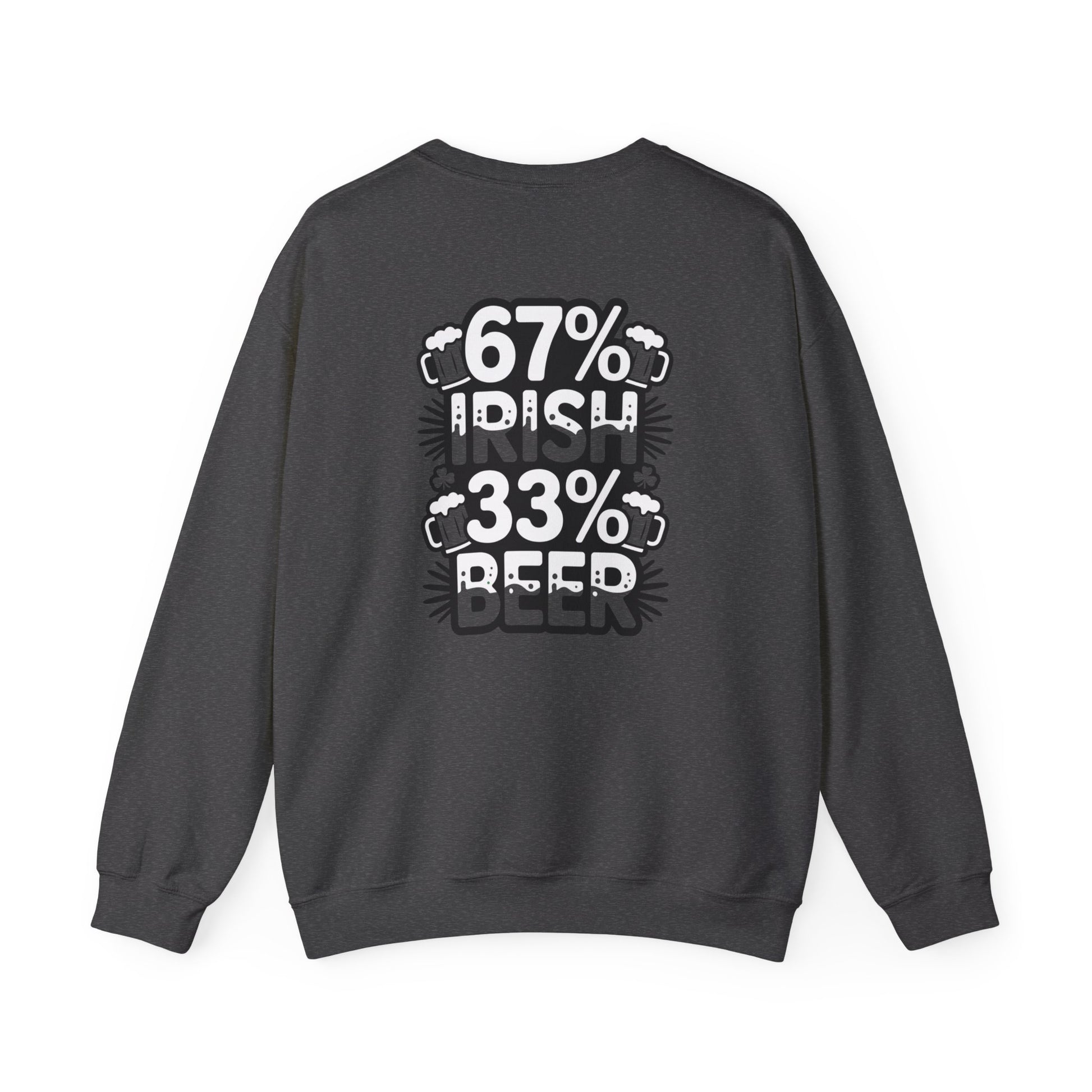 navy sweatshirt with 67% Irish 33% Beer funny Irish design for pub gift