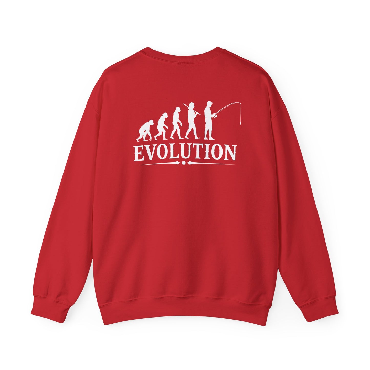 dark heather sweatshirt with fishing evolution funny angler design