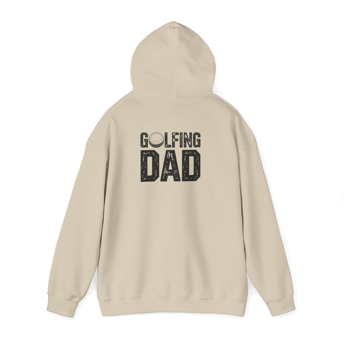 light pink hoodie with golfing dad funny dad design