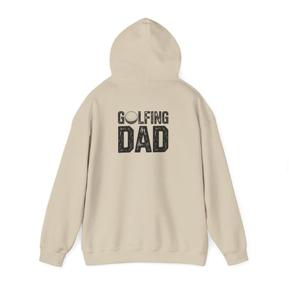 light pink hoodie with golfing dad funny dad design
