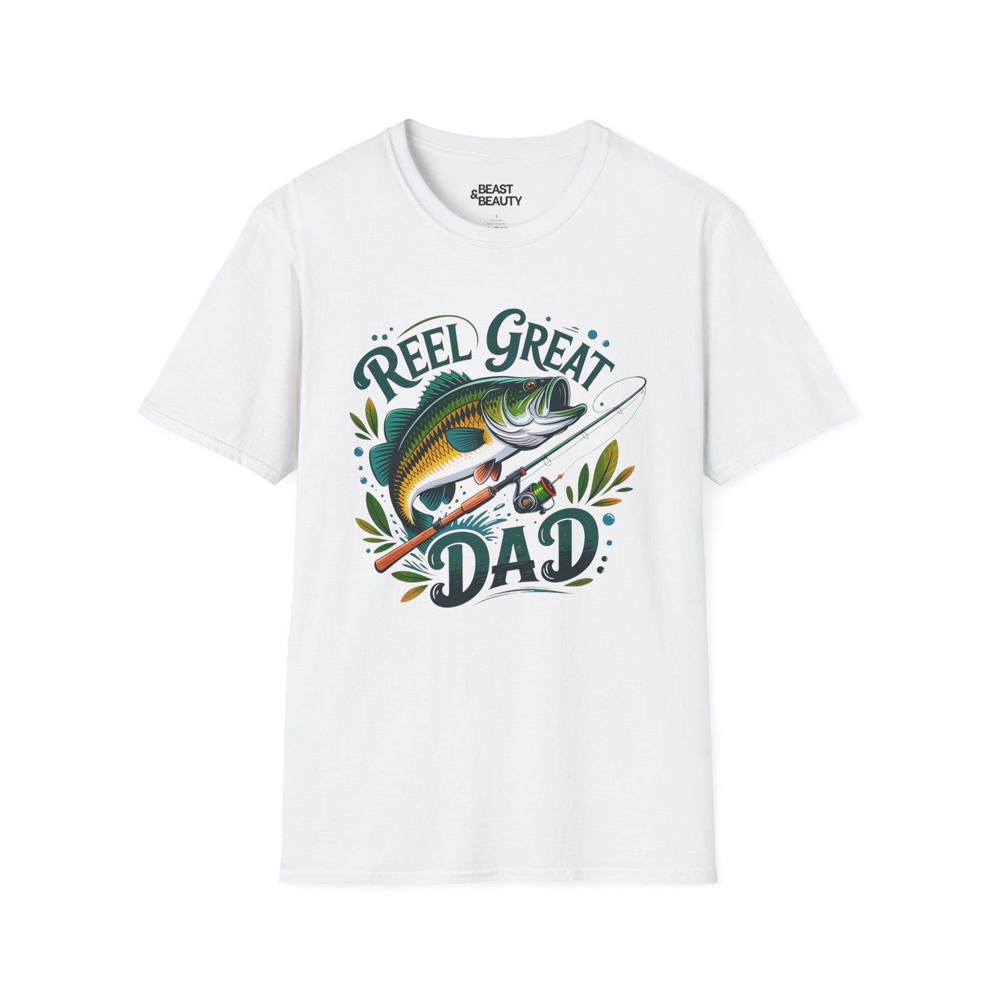 reel great dad father's day fishing t-shirt t-shirt front product image