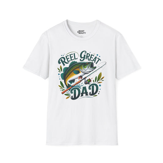 reel great dad father's day fishing t-shirt t-shirt front product image