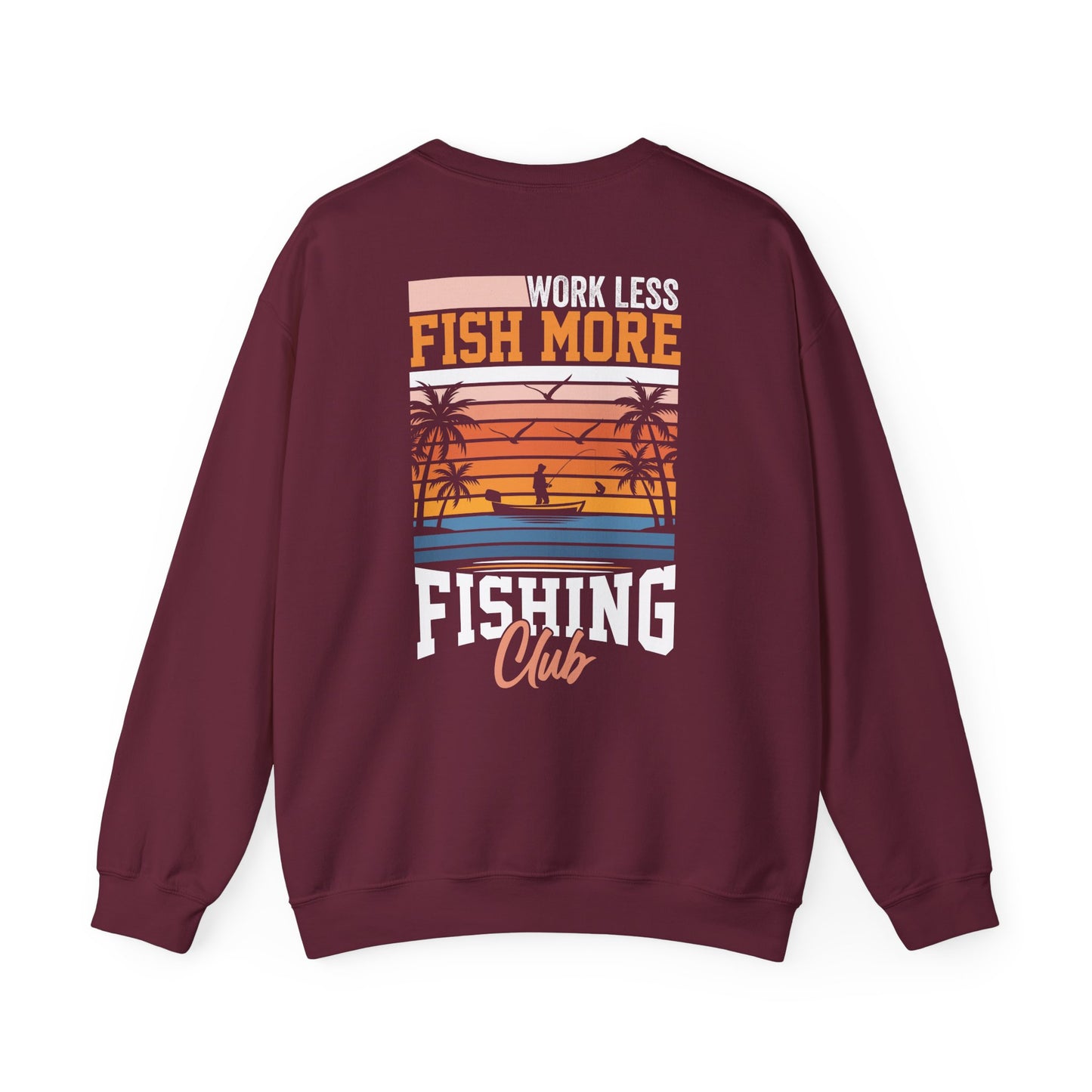 work less fish more fishing club sweatshirt sweatshirt second colour product image