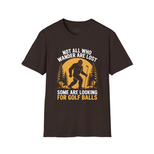 not all who wander are lost golf dad t-shirt t-shirt front product image