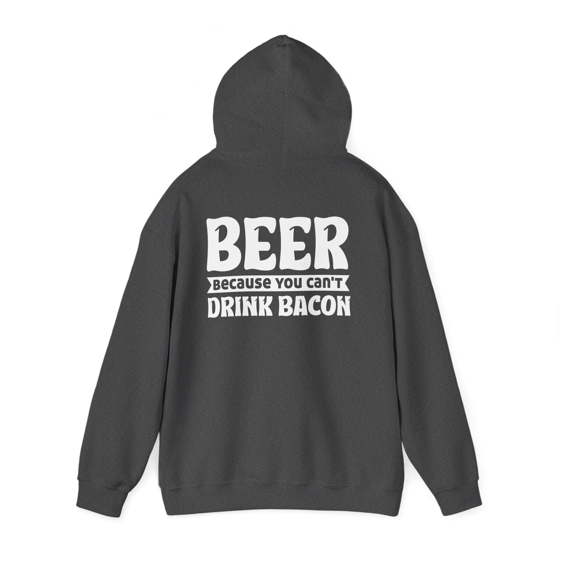 royal blue hoodie with funny beer bacon slogan birthday gift idea for men