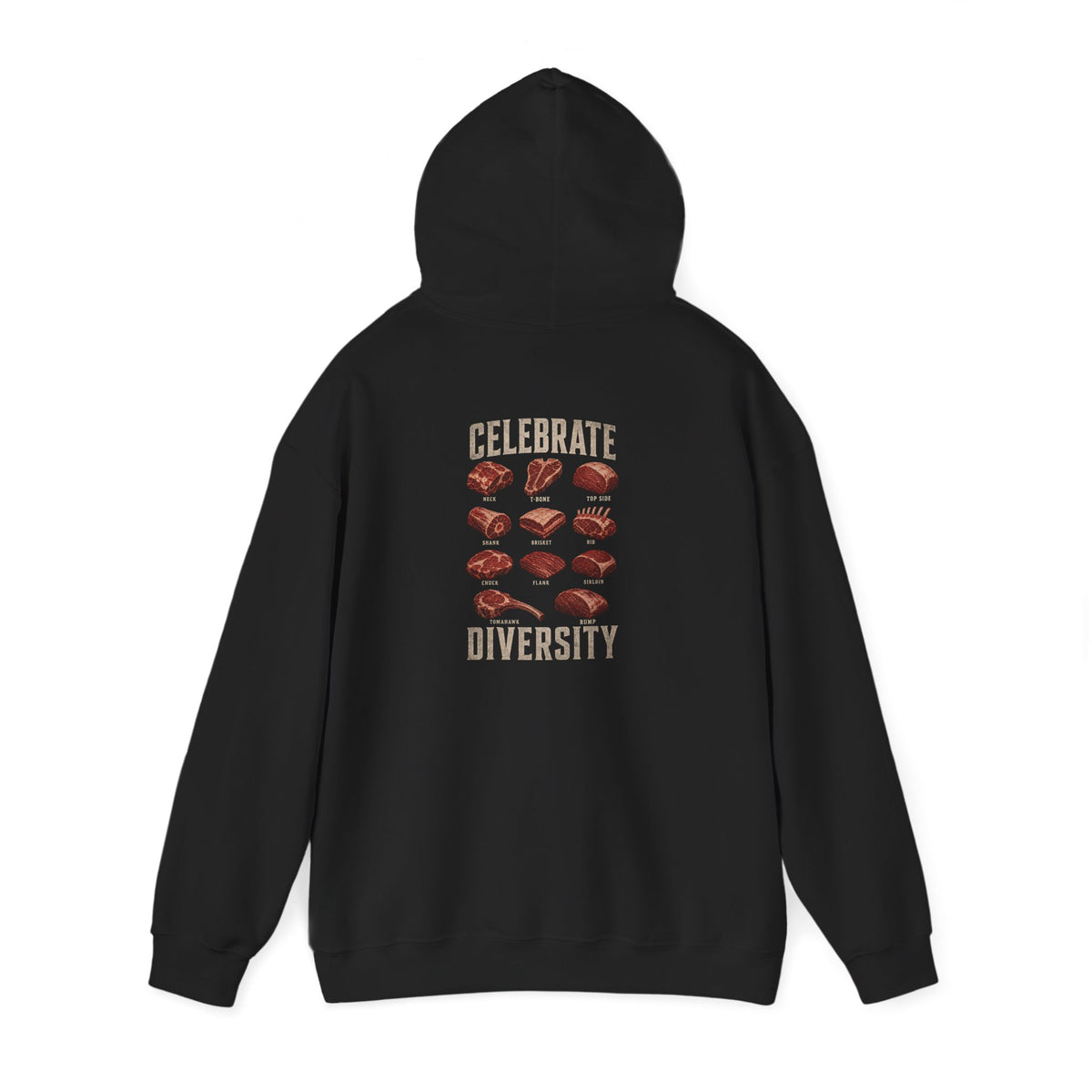 dark heather hoodie with celebrate diversity bbq funny grill master design