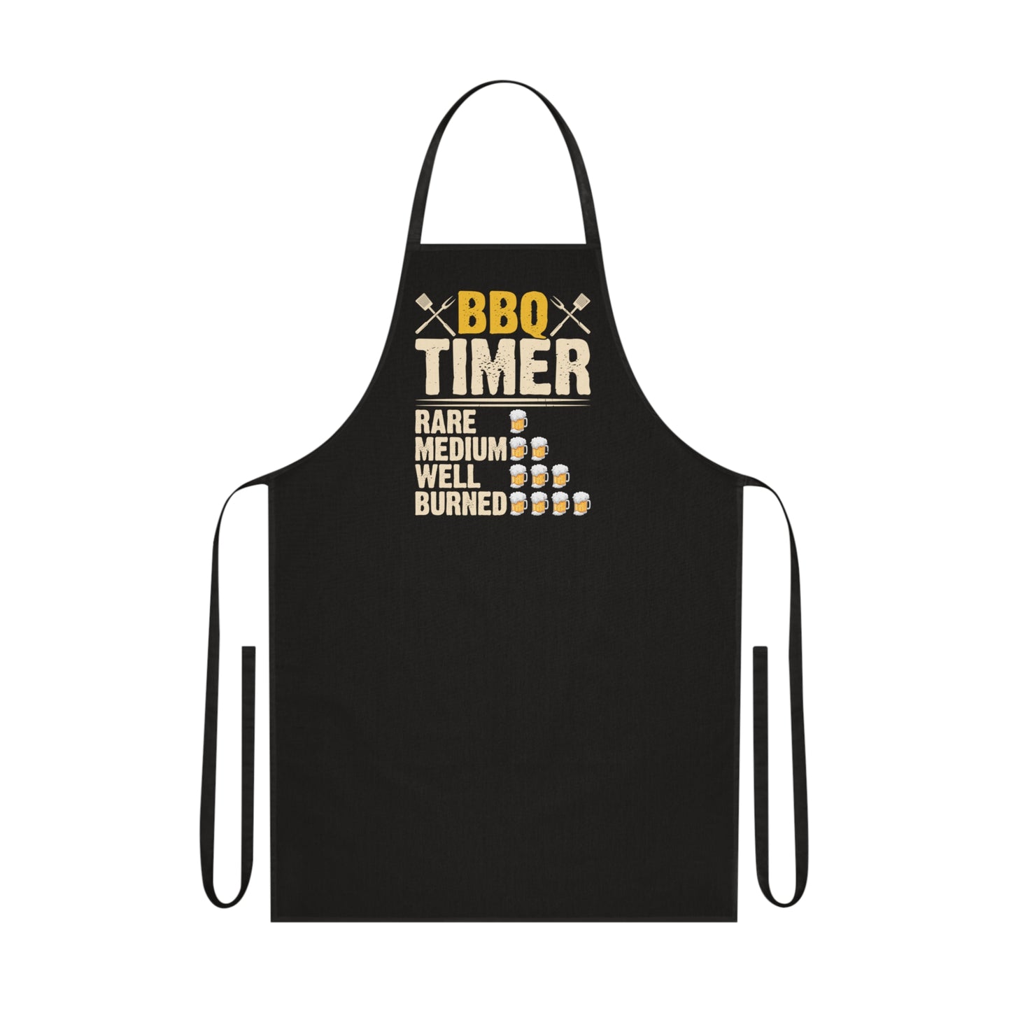 navy bbq timer grilling apron with bold bbq timer print for outdoor cooking gifts