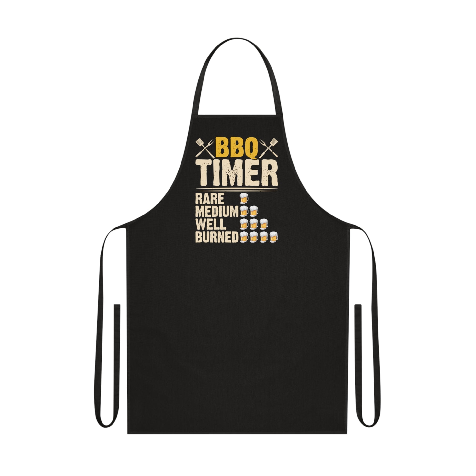 navy bbq timer grilling apron with bold bbq timer print for outdoor cooking gifts